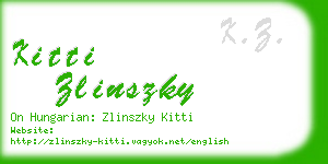 kitti zlinszky business card